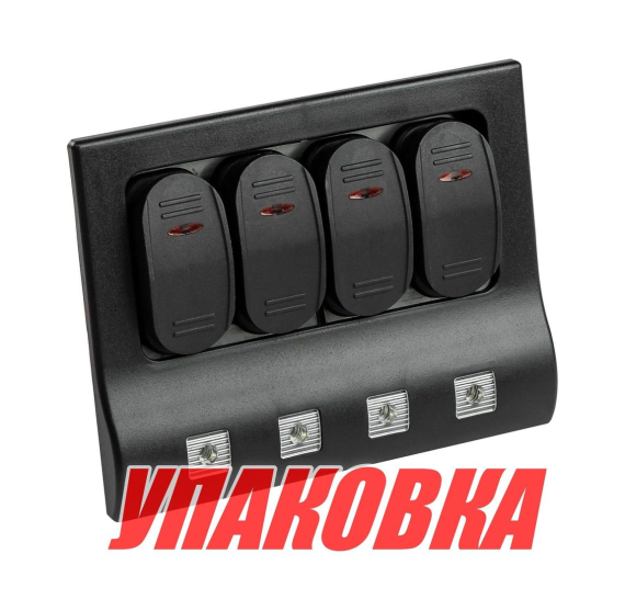 Панель бортового питания 4 переключателя, индикация, автоматы (упаковка из 2 шт.)