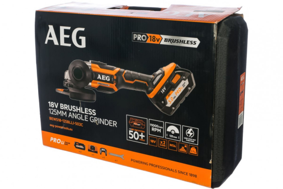 Бесщеточная угловая шлифмашина AEG BEWS 18-125BL LI-502C 4935464417