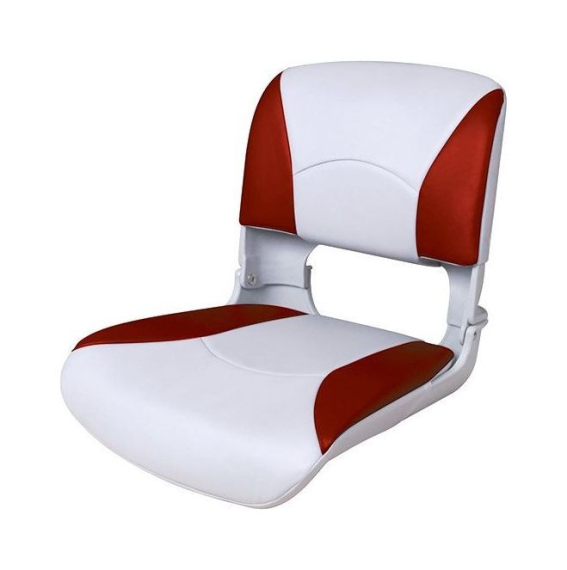 Кресло для катера (яхты) пластмассовое складное с подложкой Deluxe All Weather Seat, белый/красный