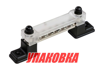 Колодка распределительная электромонтажная с защитной крышкой, 6 контактов (упаковка из 2 шт.)