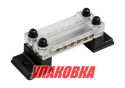 Колодка распределительная электромонтажная с защитной крышкой, 2 планки по 6 контактов (упаковка из 2 шт.)