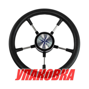 Рулевое колесо RIVA RSL обод черный, спицы серебряные д. 320 мм (упаковка из 6 шт.)