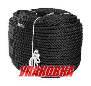 Веревка 3-прядная d14мм, L150м, черный, Marine Rocket (упаковка из 2 шт.)