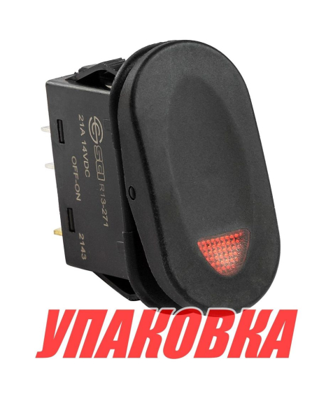 Переключатель двухпозиционный ON-OFF 12 В/21А 3Р с подсветкой (упаковка из 10 шт.)